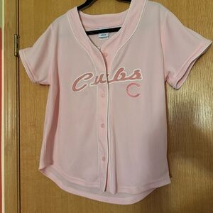 NWT: Genuine Merchandise Pink Cubs Kids Button Down Jersey